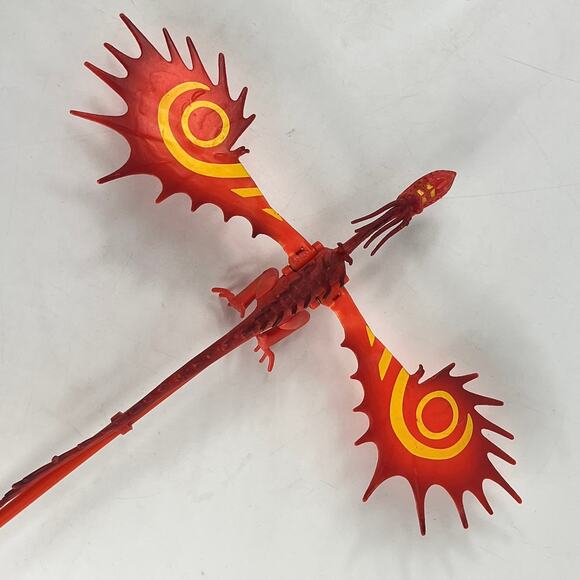 How To Train Your Dragon Red Hookfang Toy Sword Staff 21" DreamWorks Flame Wing - Picture 3 of 13